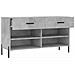 Panca Porta Scarpe Grigio Cemento 102x35x55cm Legno Multistrato - Foto miniatura 3