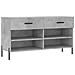 Panca Porta Scarpe Grigio Cemento 102x35x55cm Legno Multistrato - Foto miniatura 1