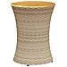 Tavolino Giardino Forma Tamburo Beige Polyrattan Legno Massello - Foto miniatura 2