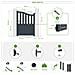 Cancello Battente 3x1,4m Meije + Cancello 1m Meije H. 1,4m Grigio - Foto miniatura 6