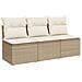 Divano Da Giardino Con Cuscini A 3 Posti Beige In Polyrattan - Foto miniatura 1