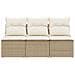 Divano Da Giardino Con Cuscini A 3 Posti Beige In Polyrattan - Foto miniatura 3