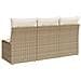 Divano Da Giardino Con Cuscini A 3 Posti Beige In Polyrattan - Foto miniatura 5
