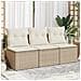 Divano Da Giardino Con Cuscini A 3 Posti Beige In Polyrattan - Foto miniatura 8