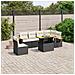 Set Divani Da Giardino Con Cuscini 7pz Nero Polyrattan - Foto miniatura 3