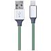 Cavo Dati E Ricarica Usb To 8-pin 1 Metro Metallico Green Per Iphone 5 6 7 8 Plus X Xr Xs - Foto miniatura 1