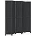 Divisorio Ambienti 5 Pannelli Nero Legno Massello Di Paulownia - Foto miniatura 2
