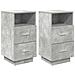 Comodini 2 Pz Con 2 Cassetti Grigio Cemento 36x36x68 Cm - Foto miniatura 2
