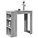 Tavolo Bar con Rastrelliera Grigio 102x50x103,5 cm Multistrato - Foto miniatura 2