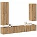 Set Mobile Tv 4 Pz Montato A Parete Rovere In Legno Multistrato - Foto miniatura 1