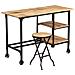 Lusso Casadino -  Scrivania Con Sgabello Pieghevole In Legno Di Mango 115x50x76cm - Foto miniatura 2