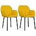 Sedie Da Pranzo 2 Pz Gialle In Velluto - Foto miniatura 1