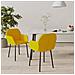 Sedie Da Pranzo 2 Pz Gialle In Velluto - Foto miniatura 8