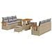 Set di Divani da Giardino 9 Pezzi con Cuscini Rattan Beige Acacia, Set da Pranzo in Giardino 3 Pezzi con Cuscini Rattan Beige Acacia - Foto miniatura 1