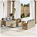Set di Divani da Giardino 9 Pezzi con Cuscini Rattan Beige Acacia, Set da Pranzo in Giardino 3 Pezzi con Cuscini Rattan Beige Acacia - Foto miniatura 2