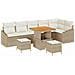 Set Divano da Giardino con Cuscini Beige Polyrattan Acacia 9 Pezzi,  Divano da Giardino con Cuscini Beige Polyrattan 2 Posti,  Set da Pranzo per Giardino con Cuscini Beige Polyrattan Acacia 3 Pezzi - Foto miniatura 1