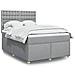 Giroletto a Molle con Materasso Grigio Chiaro 140x190cm Tessuto - Foto miniatura 2