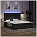 Struttura Letto Pouf con Materassi Nero 200x200 cm Velluto - Foto miniatura 3