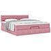 Struttura Letto Pouf con Materasso Rosa 180x200 cm in Velluto - Foto miniatura 5