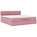 Struttura Letto Pouf con Materasso Rosa 180x200 cm in Velluto - Foto miniatura 6
