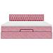 Struttura Letto Pouf con Materasso Rosa 180x200 cm in Velluto - Foto miniatura 7