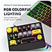Tastiera Da Gioco Meccanica Wireless Rgb Con Effetti Di Luce Fluente Black+yellow - Foto miniatura 7