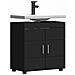 Mobile per lavabo da bagno con porta TULUM Nero 60 x 34 x 63 cm - Foto miniatura 3