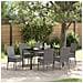 Set da Pranzo per Giardino 7 pcs Grigio Poly Rattan - Foto miniatura 2