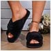 Pantofole Calde Da Interno Antiscivolo Con Cinturino Incrociato Per Coppie Black 42 - Foto miniatura 2