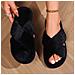 Pantofole Calde Da Interno Antiscivolo Con Cinturino Incrociato Per Coppie Black 42 - Foto miniatura 1