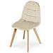 Sedia NUUC in velluto beige, design ergonomico x2 - Foto miniatura 4