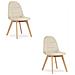 Sedia NUUC in velluto beige, design ergonomico x2 - Foto miniatura 1
