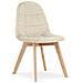 Sedia NUUC in velluto beige, design ergonomico x2 - Foto miniatura 2