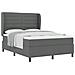 Letto a molle con materasso Grigio scuro 160 x 200 cm Tessuto - Foto miniatura 1