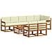 Set di divani da esterno con cuscino 9 pcs Naturale e Crema - Foto miniatura 1