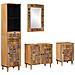 Set di mobili per il bagno con cassetto 4 pcs Naturale - Foto miniatura 1