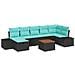 Set Divano da Giardino 8 pz Nero Poly Rattan - Foto miniatura 1