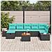 Set Divano da Giardino 8 pz Nero Poly Rattan - Foto miniatura 8