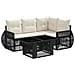 Set Divano da Giardino 5 pz Nero e Bianco Crema polyrattan - Foto miniatura 1