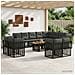 Set Divano da Giardino 13 pz Nero e Grigio scuro polyrattan - Foto miniatura 9