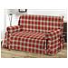 Copridivano Con Laccetti Disegno Scozzese Colore Rosso Modello O.B. 3 Posti Rosso - Foto miniatura 1