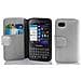 Custodia Compatibile Con Blackberry Q5 In Magnesio Bianco - Coperchio Protettivo In Ecopelle Testurizzata E Tasca Per Carte Di Credito - Foto miniatura 1