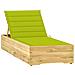 Lettino da Giardino con Cuscino Verde Chiaro in Pino Impregnato - Foto miniatura 1