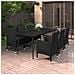 Set Da Pranzo Per Giardino 7 Pz Con Cuscini Polyrattan E Vetro - Foto miniatura 1