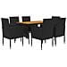 Set Da Pranzo Per Esterni 7 Pz In Polyrattan Nero - Foto miniatura 2