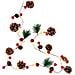 20 Luci Led In Filo D'argento Pigne E Bacche Rosse - Foto miniatura 2