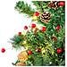 20 Luci Led In Filo D'argento Pigne E Bacche Rosse - Foto miniatura 1