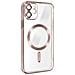 Cover Magsafe Per Iphone 11 Silicone Protezione Camera Bordo Cromato Rose Gold - Foto miniatura 2