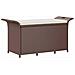 Panca da Giardino con Cuscino Marrone 116x46x57cm in Polyrattan - Foto miniatura 1