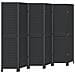 Divisorio Ambienti 6 Pannelli Nero Legno Massello Di Paulownia - Foto miniatura 2